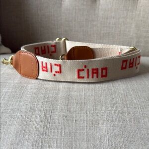 Clare V Beige and Red Ciao Strap NWOT